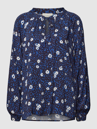 Milano Italy Blouse met bloemmotief Marineblauw - 2