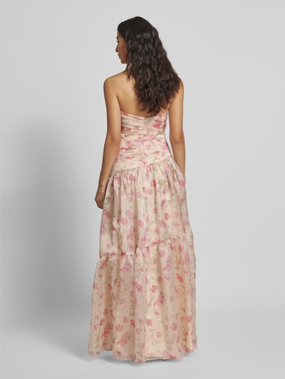 Luxuar Avondjurk met volantzoom en plooien Rosé - 5