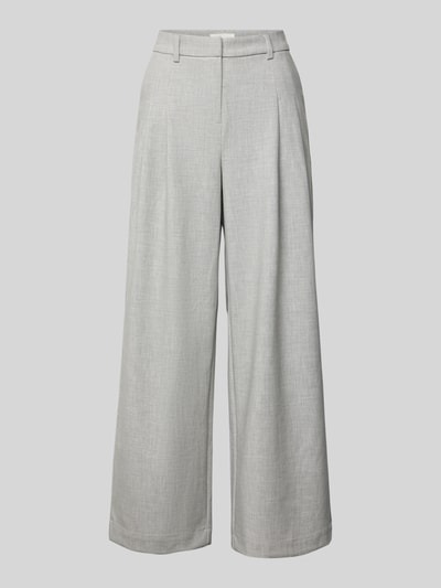 MSCH Copenhagen Wide Leg Bundfaltenhose mit Eingrifftaschen Modell 'Henrike' Hellgrau Melange 2