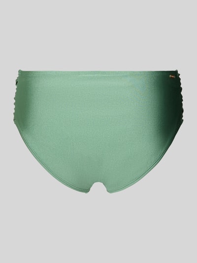 Produktfoto, Mid Waist Bikini-Slip mit Raffungen Modell 'ISLA' von Barts aus grünem Material-Mix mit Stretch-Anteil, sanfte Textur