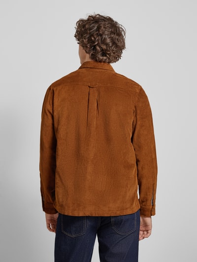 Jack & Jones Regular fit ribcordoverhemd met paspelzakken op de borst, model 'EDDIE' Middenbruin - 5