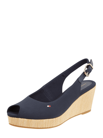 Tommy Hilfiger Wedges aus Textil mit Lederbesatz  Dunkelblau 1