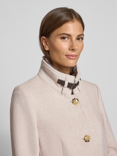 Christian Berg Woman Selection Regular fit lange jas met wol Zand gemêleerd - 3