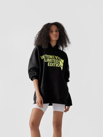 VETEMENTS Oversized Hoodie mit Label-Print Schwarz 6