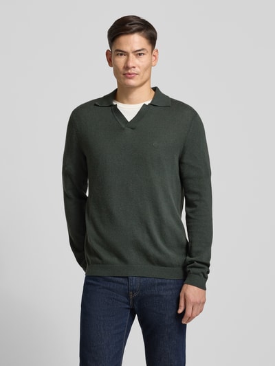 Marc O'Polo Regular fit gebreide pullover van een mix van katoen en scheerwol Grafiet - 4