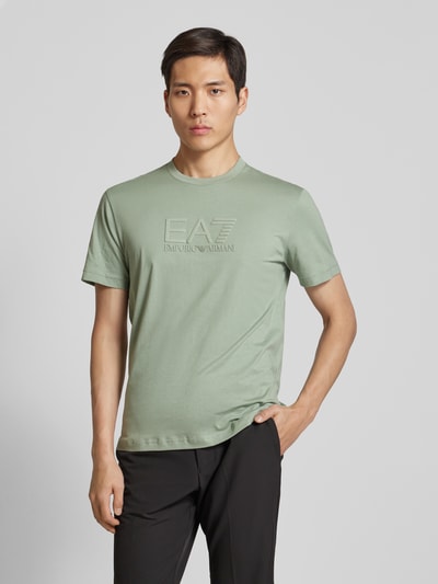 EA7 Emporio Armani T-Shirt mit Label-Print Modell 'TRAIN' Mint 4