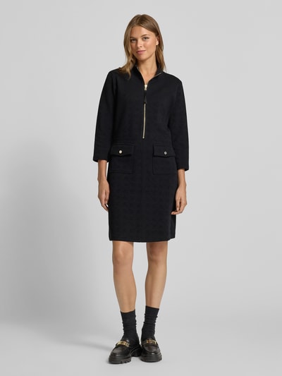 JOOP! Knielange jurk met korte ritssluiting, model 'Tariana' Zwart - 1