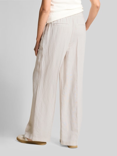 Tom Tailor Wide leg broek van linnen-viscosemix Taupe - 5