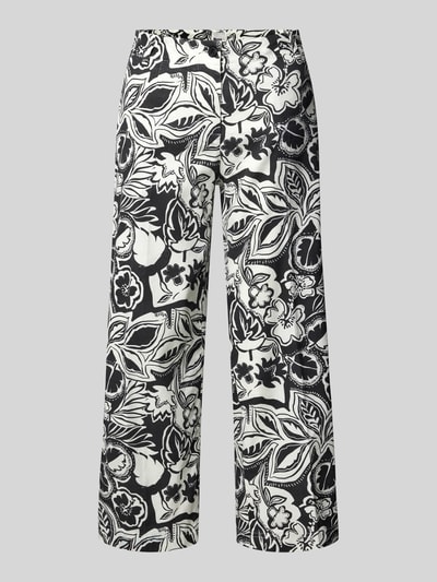 Brax Straight leg linnen broek met verkort model Zwart - 2