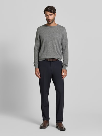 Fynch-Hatton Regular Fit Pullover mit Kaschmir-Anteil Modell 'Merino' Mittelgrau 1