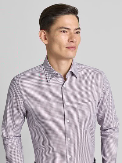 SEIDENSTICKER REGULAR FIT Regular fit zakelijk overhemd van katoen met button-downkraag Fuchsia - 3