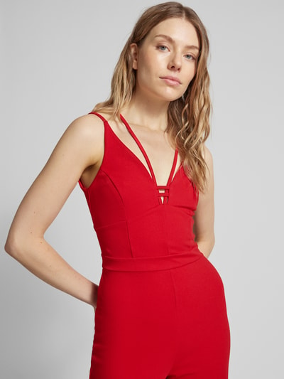 Lipsy Jumpsuit mit V-Ausschnitt Rot 3