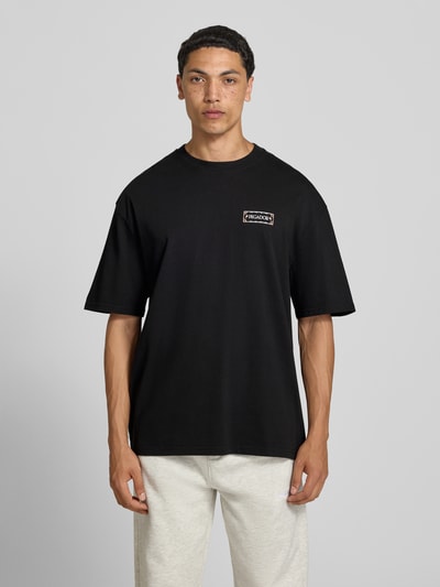 PEGADOR Oversized T-shirt met print op de achterkant model 'Viborg' Zwart - 4
