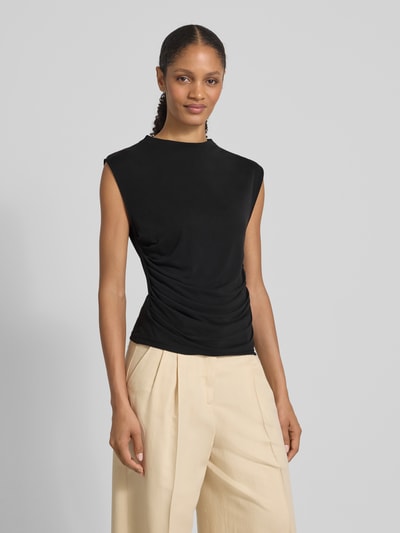 YAS T-shirt met plooien, model 'LYSA' Zwart - 4