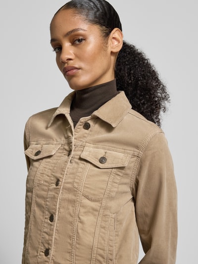 MAC Regular Fit Jeansjacke aus Baumwoll-Mix Beige 3
