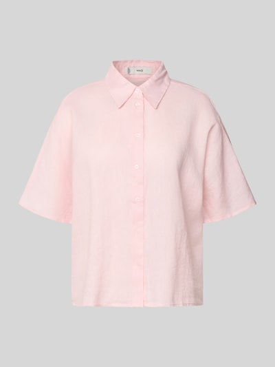 Mango Boxy Fit Bluse aus Leinen-Baumwoll-Mix mit 1/2-Arm Modell 'PAI' Hellrosa 2