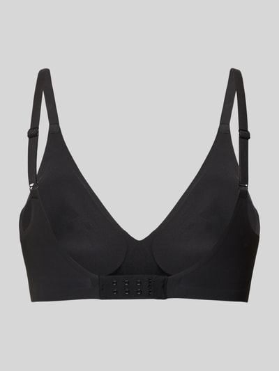 Produktfoto, Slim Fit bh met verlengbare bandjes model 'Zero' van Sloggi, dames bh van elastische materiaalmix, zwarte kleur, gladde textuur