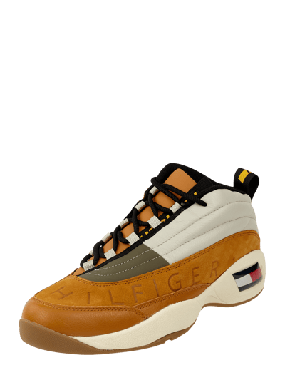 Tommy Jeans Sneaker aus Leder Modell Skew Heritage oliv online kaufen
