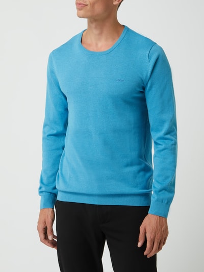 s.Oliver RED LABEL Pullover mit Logo-Stickerei  Aqua 4