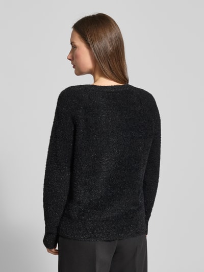 Christian Berg Woman Strickpullover aus Effektgarn mit Rundhalsausschnitt Black 5