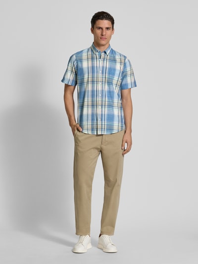 Lerros Straight Fit Freizeithemd mit Kentkragen Petrol 1