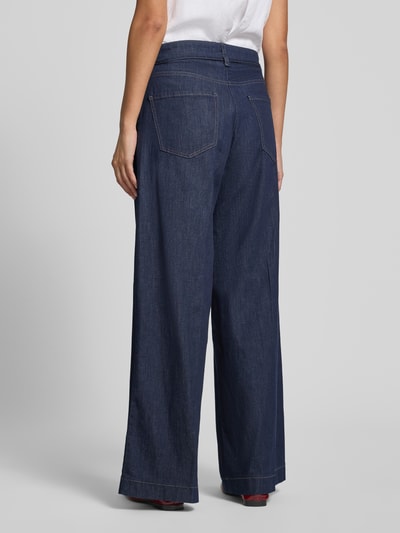 MAC Wide Leg Jeans mit Bindegürtel Modell 'WENDY' Dunkelblau 5