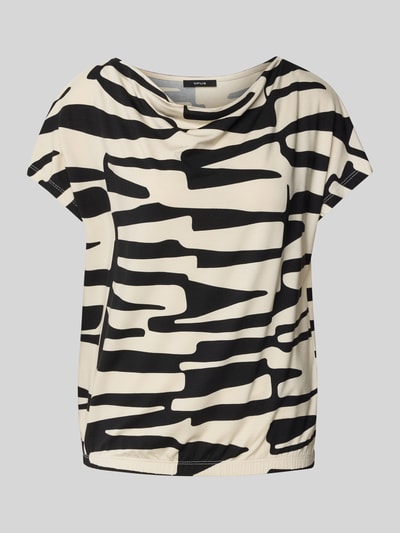 OPUS T-Shirt mit Wasserfall-Ausschnitt Modell 'Sapaya' Black 2