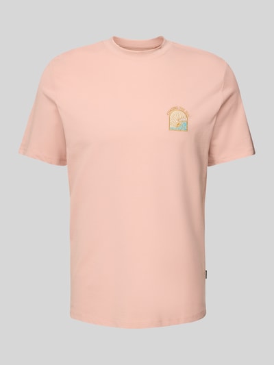 Blend T-shirt met motief- en statementstitching, model 'JOBBE' Oudroze - 2