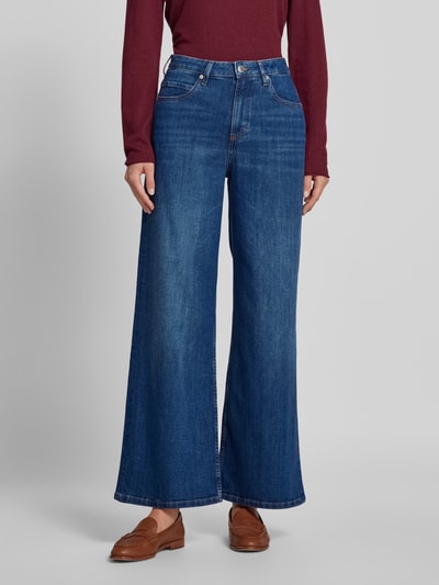 Marc O'Polo High rise jeans van katoenmix met uitlopende pijpen Middengrijs - 4