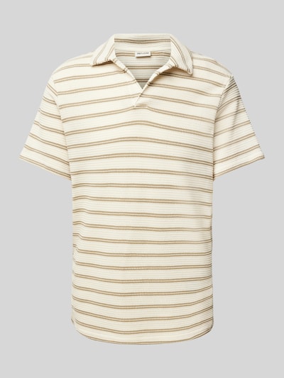 Only & Sons Regular Fit Poloshirt mit Strukturmuster Modell 'IAN' Beige 2