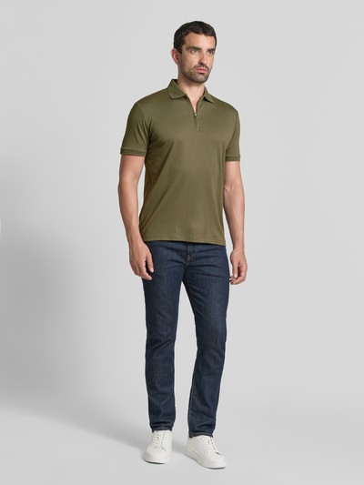 Selected Homme regular fit poloshirt van katoenmix model 'FAVE' Olijfgroen - 1