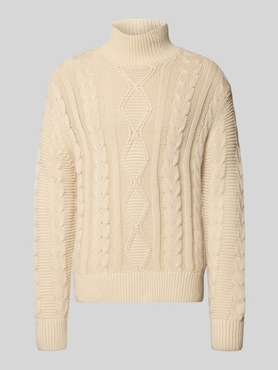 SELECTED HOMME Regular Fit Rollkragenpullover aus reiner Baumwolle Modell 'UFFE' Offwhite 2