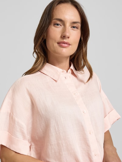 BOSS Orange Blouse van ramie met extra brede schouders, model 'Bisenas' Lichtroze - 3
