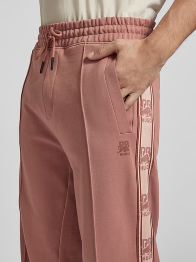 HUGO Sweatpants met elastische band, model ‘Dishorte’ Middenbruin - 3