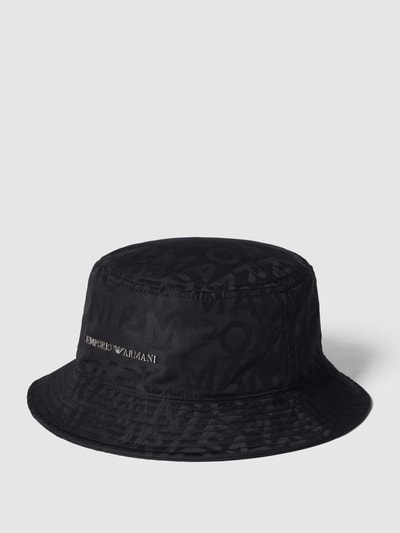 Emporio Armani Bucket Hat mit Allover-Label-Print Black 1