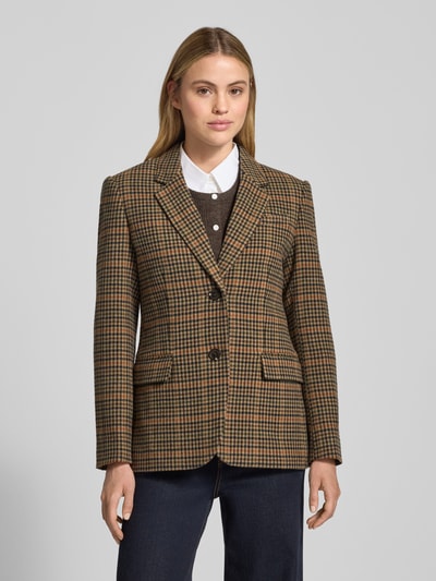 Gant Żakiet wełniany z kołnierzem z połami model ‘HOUNDSTOOTH’ Camel 4