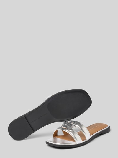 Tommy Hilfiger Pantolette aus echtem Leder Silber 4
