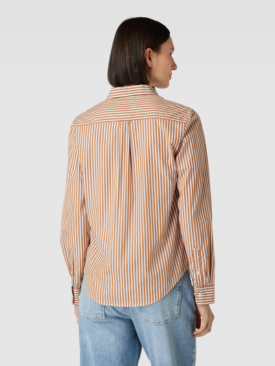 Gant Bluse mit Streifenmuster Modell 'REG POPELINE' Camel 5