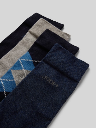 JOOP! Collection Regular fit sokken van wolmix in een set van 4 paar, model 'Essentials' Marineblauw - 2