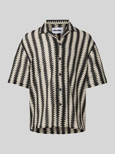 REVIEW Relaxed Fit Freizeithemd mit Strukturmuster Black 2