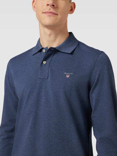 Gant Poloshirt im langärmeligen Design Jeansblau 3