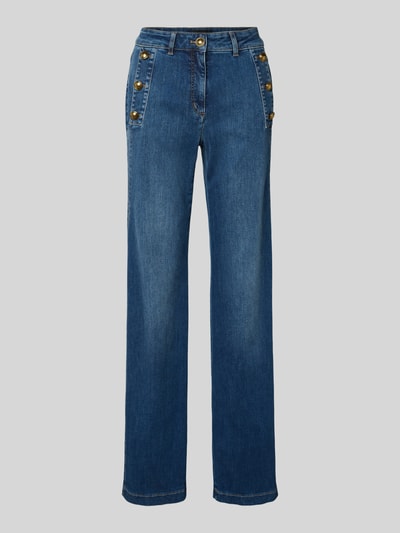Luisa Cerano Flared cut jeans met knopen en achterzakken Blauw - 2