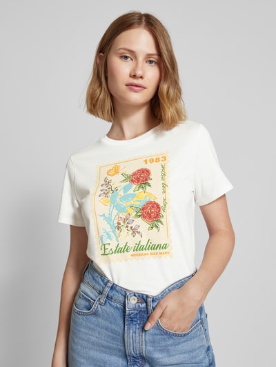 Weekend Max Mara T-Shirt mit Rundhalsausschnitt Modell 'ZIRLO' Weiss 3