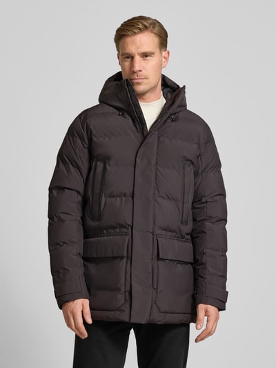 SAVE THE DUCK Kurtka pikowana z kapturem model ‘QUINLAN’ Ciemnobrązowy 4