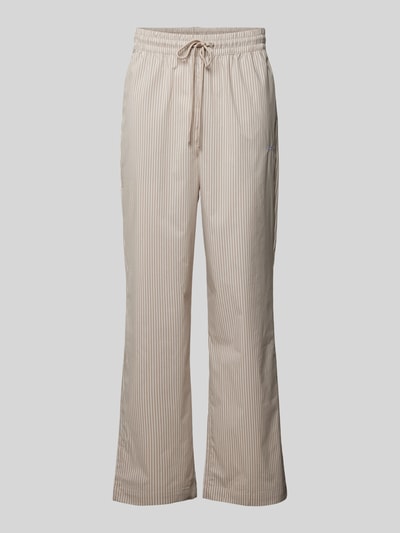 Pegador Wide leg stoffen broek met labelstitching, model 'RATON' Taupe - 2