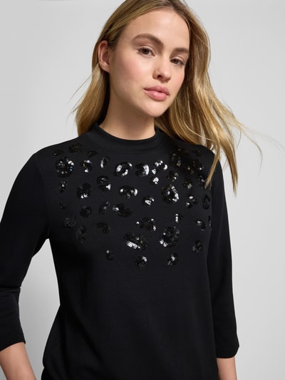 s.Oliver BLACK LABEL Regular fit 3/4-shirt van viscosemix Zwart - 3