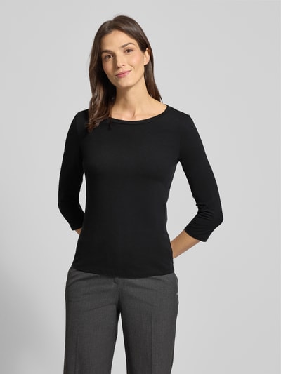 Weekend Max Mara Bluzka z rękawem o dł. 3/4 o kroju slim fit z mieszanki bawełny model „MULTIA” Czarny 4