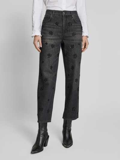 Weekend Max Mara Jeans mit Ziersteinbesatz Anthrazit 4