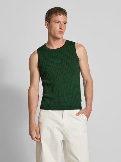 PROHIBITED Gebreide spencer met labelstitching  Groen - 4