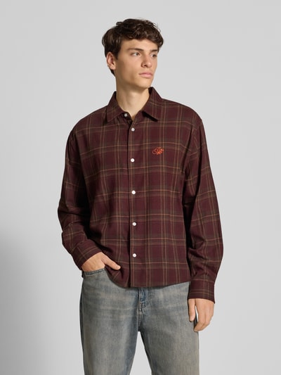 PROHIBITED Vrijetijdsoverhemd met knoopsluiting Bordeaux - 4